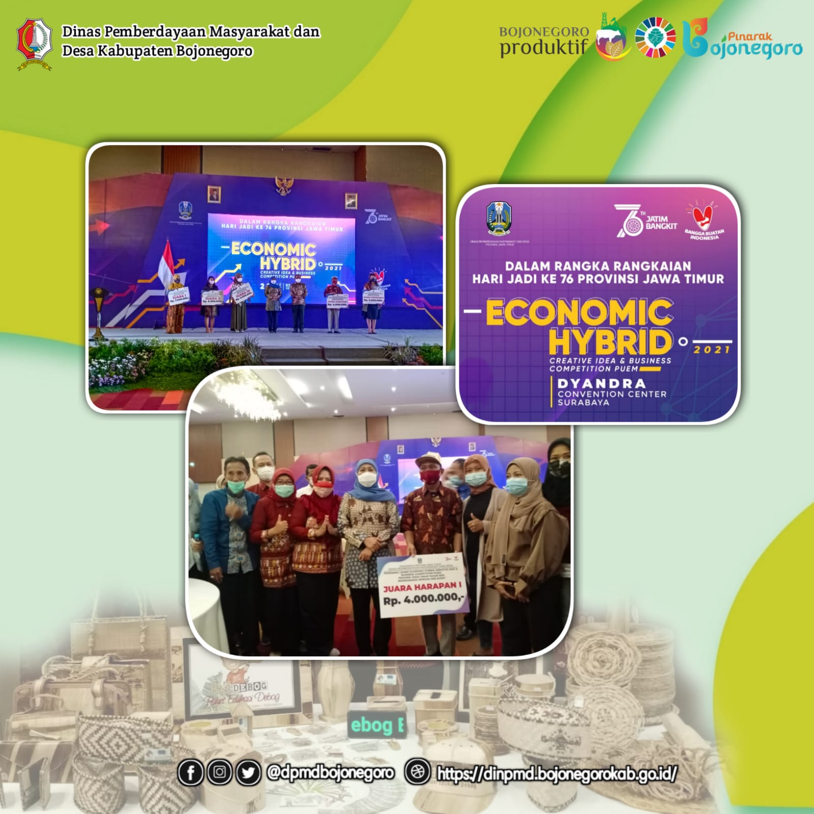 Bojonegoro Kembali Raih Penghargaan dalam Economic Hybrid Creative Idea & Business Competition Jatim