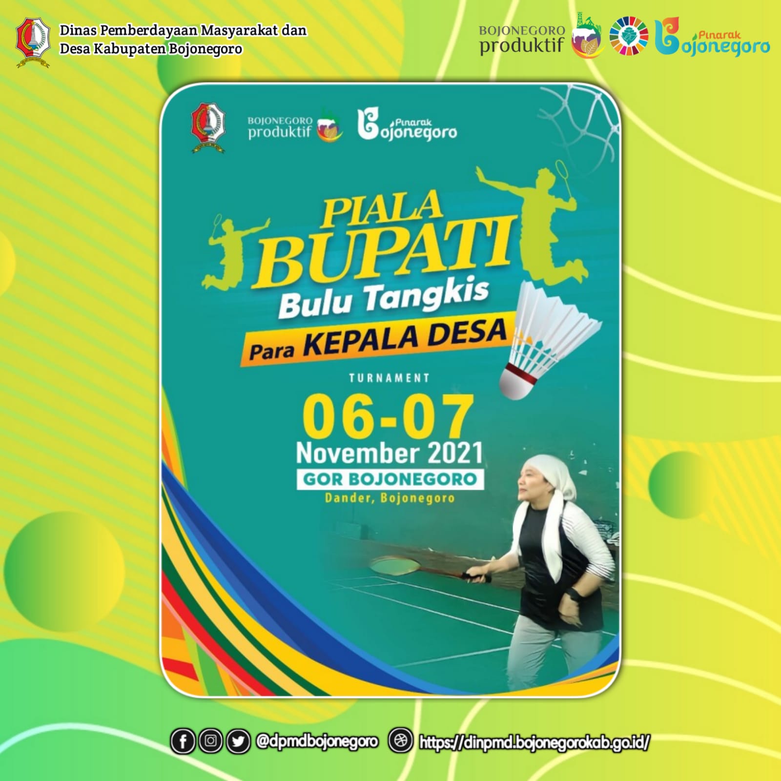 Jalin Solidaritas, Bupati Bojonegoro Adakan Kejuaraan Bulu Tangkis Antar Kades Piala Bupati Cup 2021