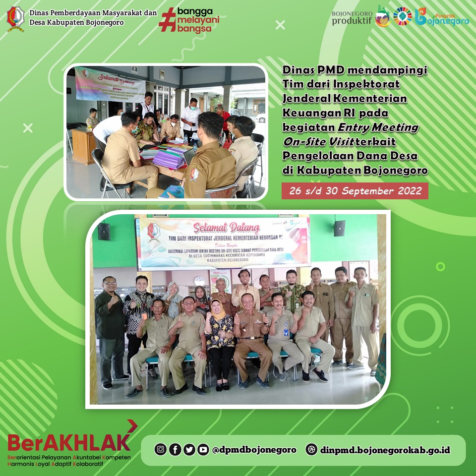 Dinas PMD Dampingi Tim Irjen Kemenkeu RI pada Kegiatan Entry Meeting On-Site Visit Pengelolaan DD