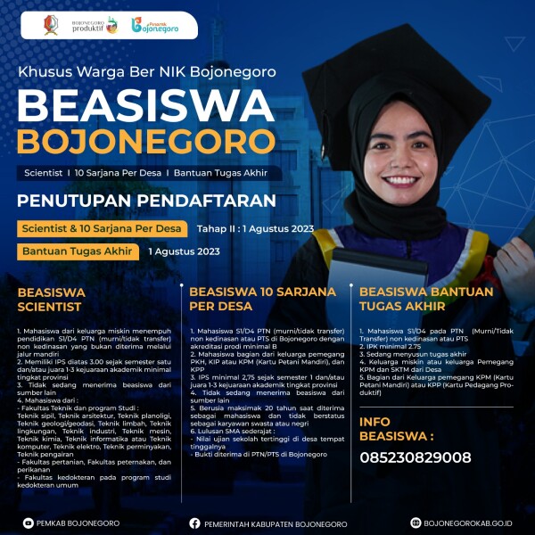 Pemkab Bojonegoro Buka Pendaftaran Beasiswa, Tingkatkan SDM untuk Generasi Masa Depan