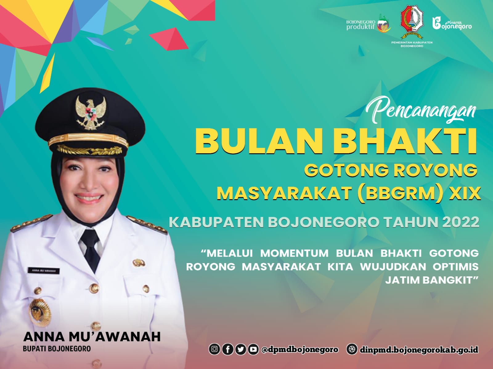 Gelorakan Semangat Gotong Royong Masyarakat, Pemkab Bojonegoro Canangkan BBGRM XIX Tahun 2022
