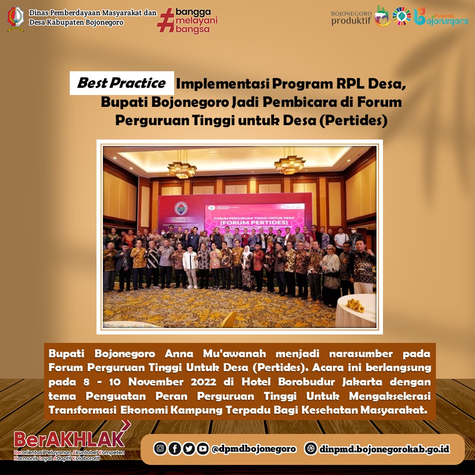 Best Practice Implementasi Program RPL Desa, Bupati Anna Jadi Pembicara di Forum Pertides